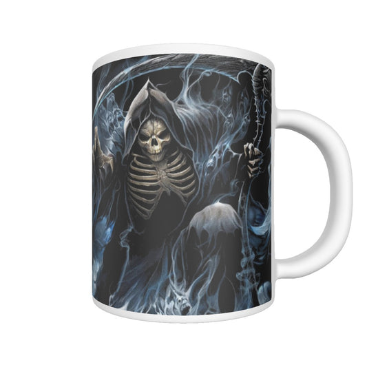 Grim repaer Halloween Ceramics mug, Gothic skeleton mug tumbler cup