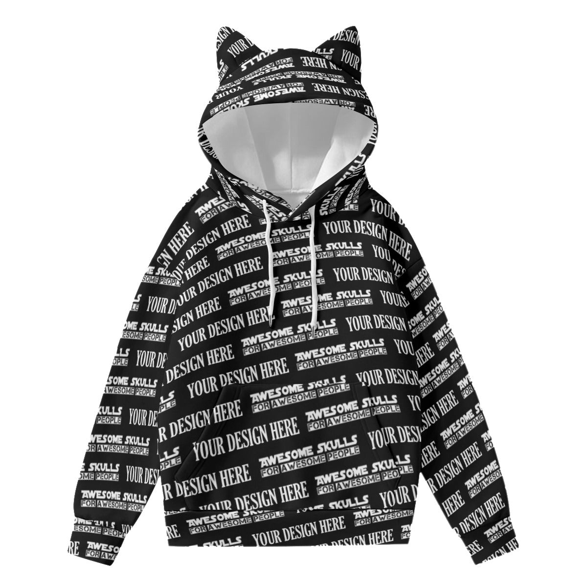 Custom print on demand pod Women's Hoodie With Decorative Ears