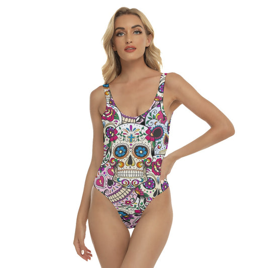 Sugar skull Dia de los muertos Women's One-piece Swimsuit, Day of the dead swimsuit, Christmas skull