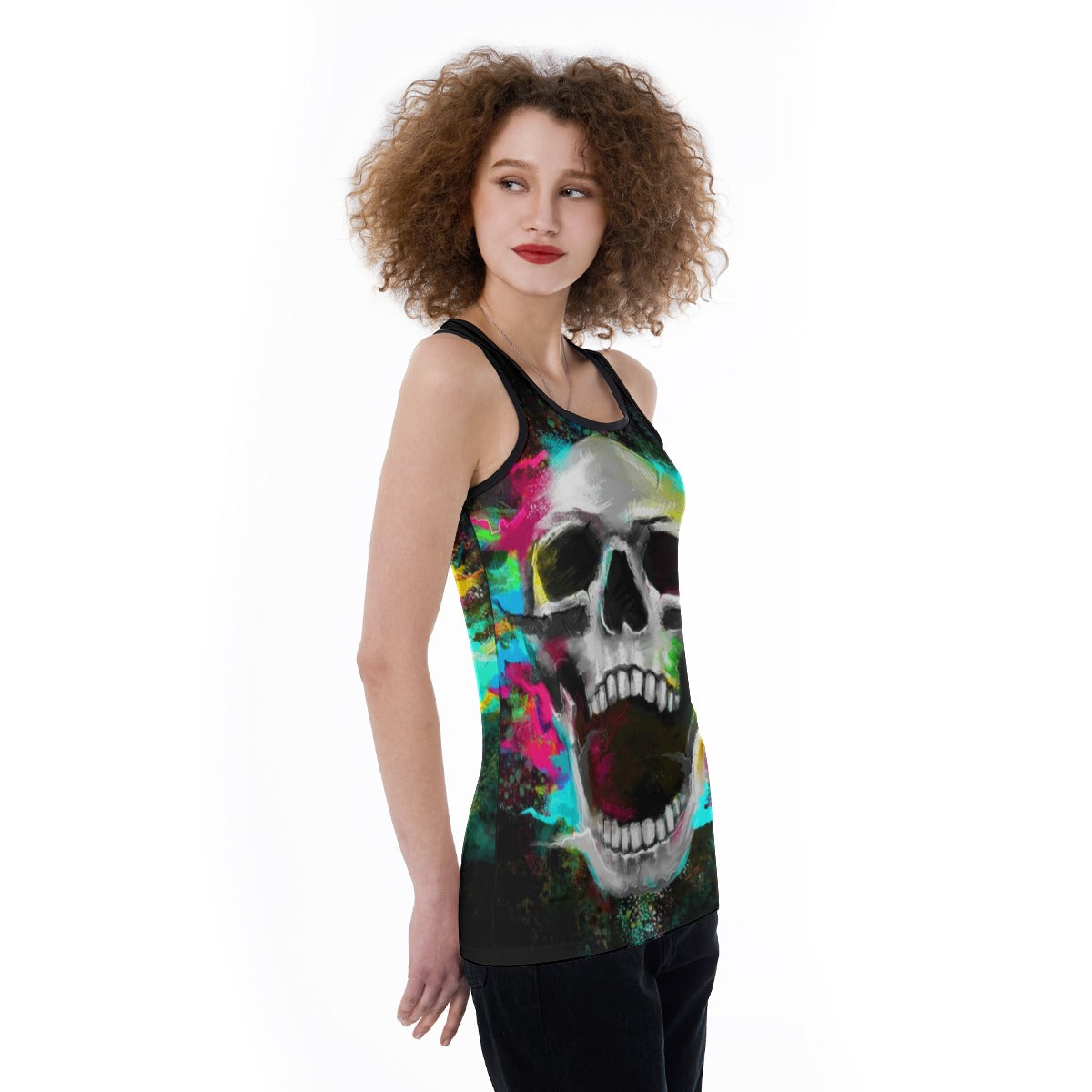 Gothic skull Women's Back Hollow Tank Top