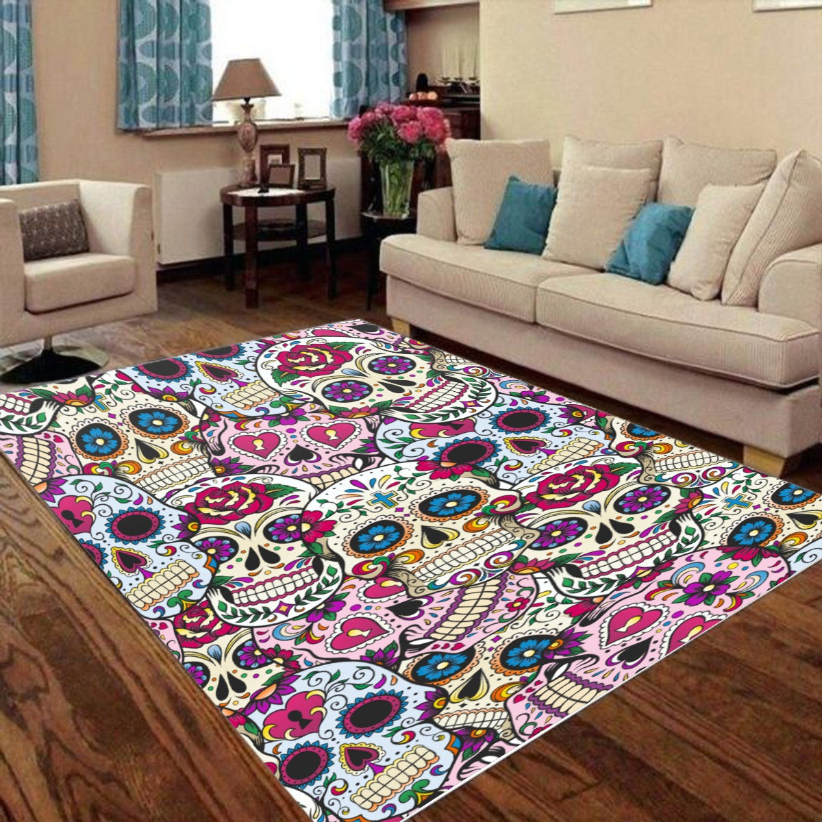 Sugar skull Foldable Rectangular Floor Mat