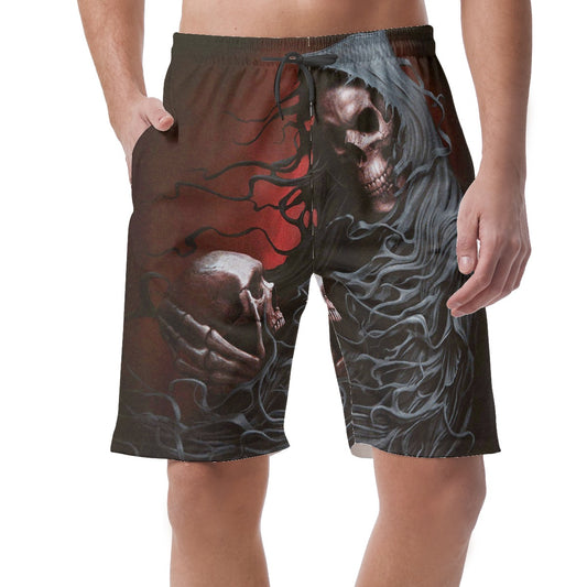 Skull Print Men's Casual Short Pants