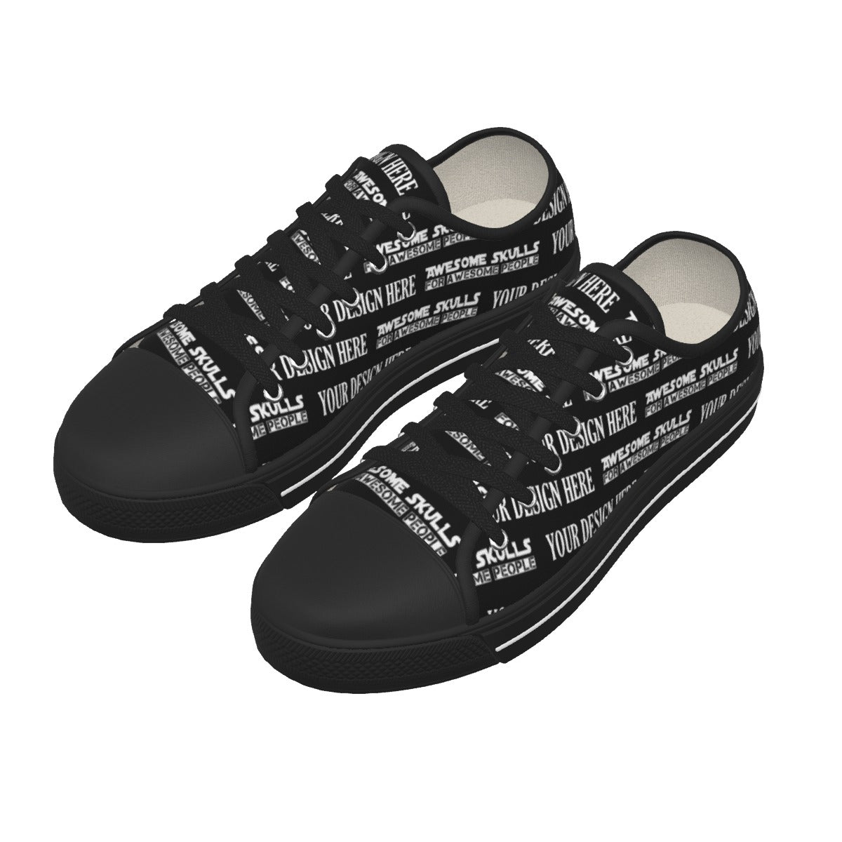 Custom Print on Demand POD Women's Low-cut Canvas Shoes