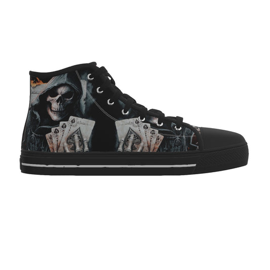 Halloween grim reaper Men's Canvas Shoes, Gothic skull sneakers shoes