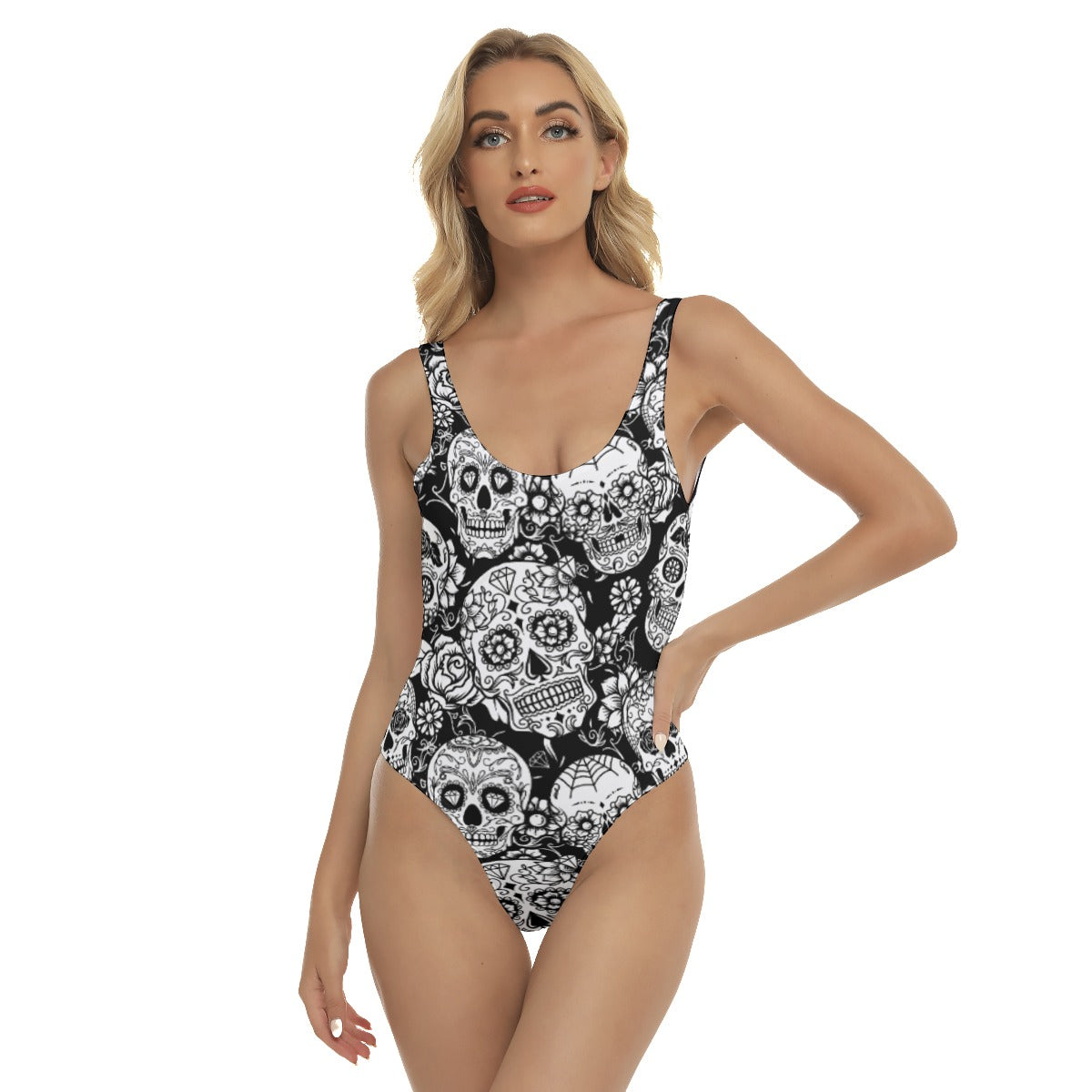 Gothic sugar skull Women's One-piece Swimsuit