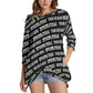 Custom print on demand pod Women's Hoodie Sweatshirt With Irregular Pleated Hem