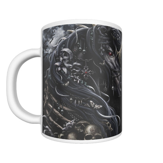 Skull horse Ceramics mug, Gothic horse mug cup tumbler