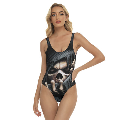 Gothic grim reaper skull Women's One-piece Swimsuit