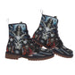 Gothic motorcycle biker skull boots shoes, Grim reaper biker skeleton shoes boots for men women