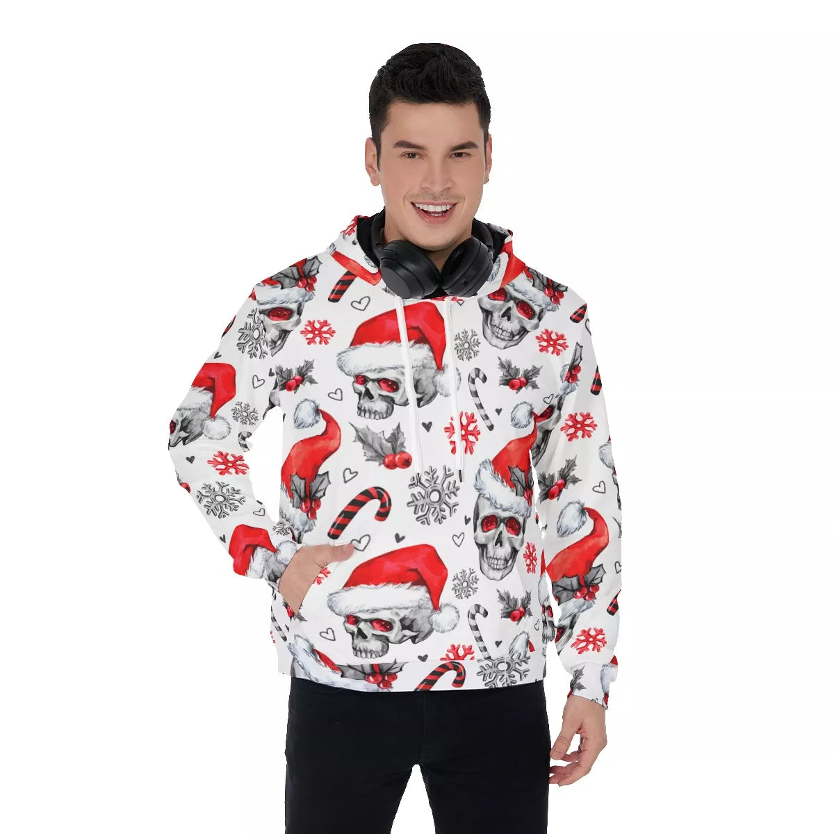 Full Printed 3D Christmas Hoodies Skull Sweatshirts Christmas Hoodies