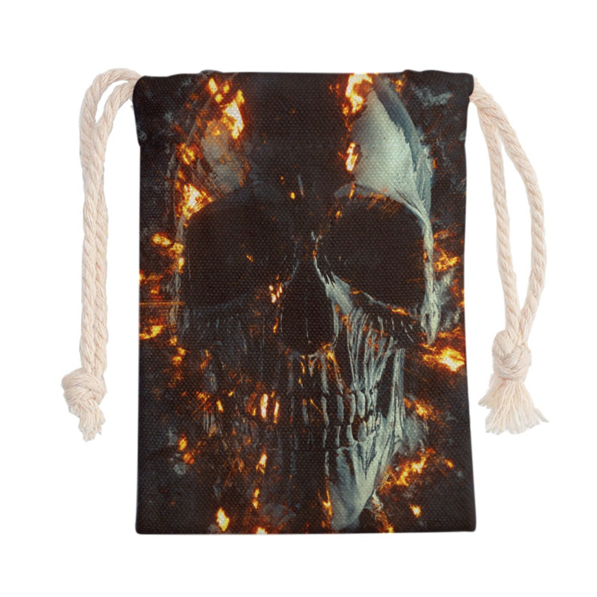 Flaming skull Drawstring Bag, Gothic Horror fire skull Drawstring Bag, Halloween Drawstring Bag