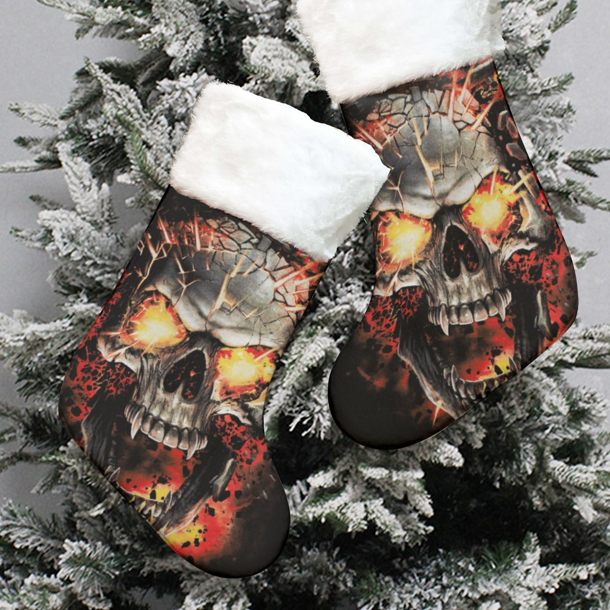 Fire skull All-Over Print Christmas Socks