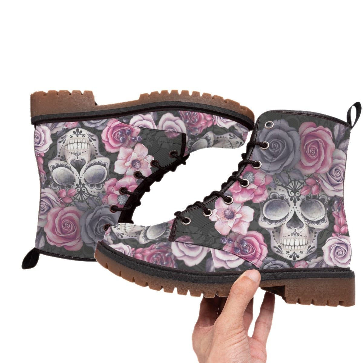 Sugar skull Dia de los muertos boots for men women, Day of the dead skull boots shoes