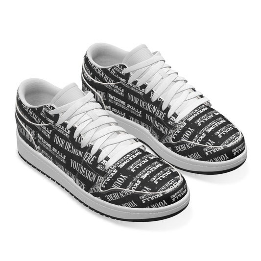 Custom Print on demand POD Women's Low State Leather Stitching Shoes