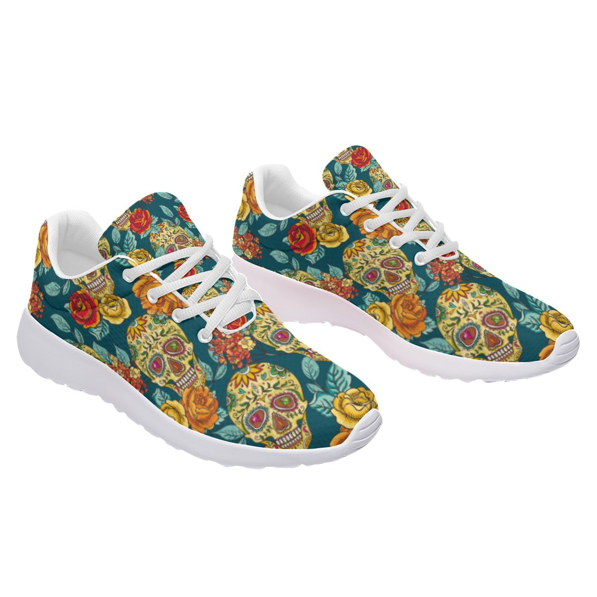Sugar skull sneakers, day of the dead Women's Platform Sneakers, Mexican skull shoes