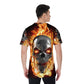 Gothic skull Men's Shirt, Flaming fire skull skeleton men's shirt
