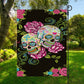 Floral sugar skull Garden Flag, halloween garden flag, Mexican skull skeleton garden flags