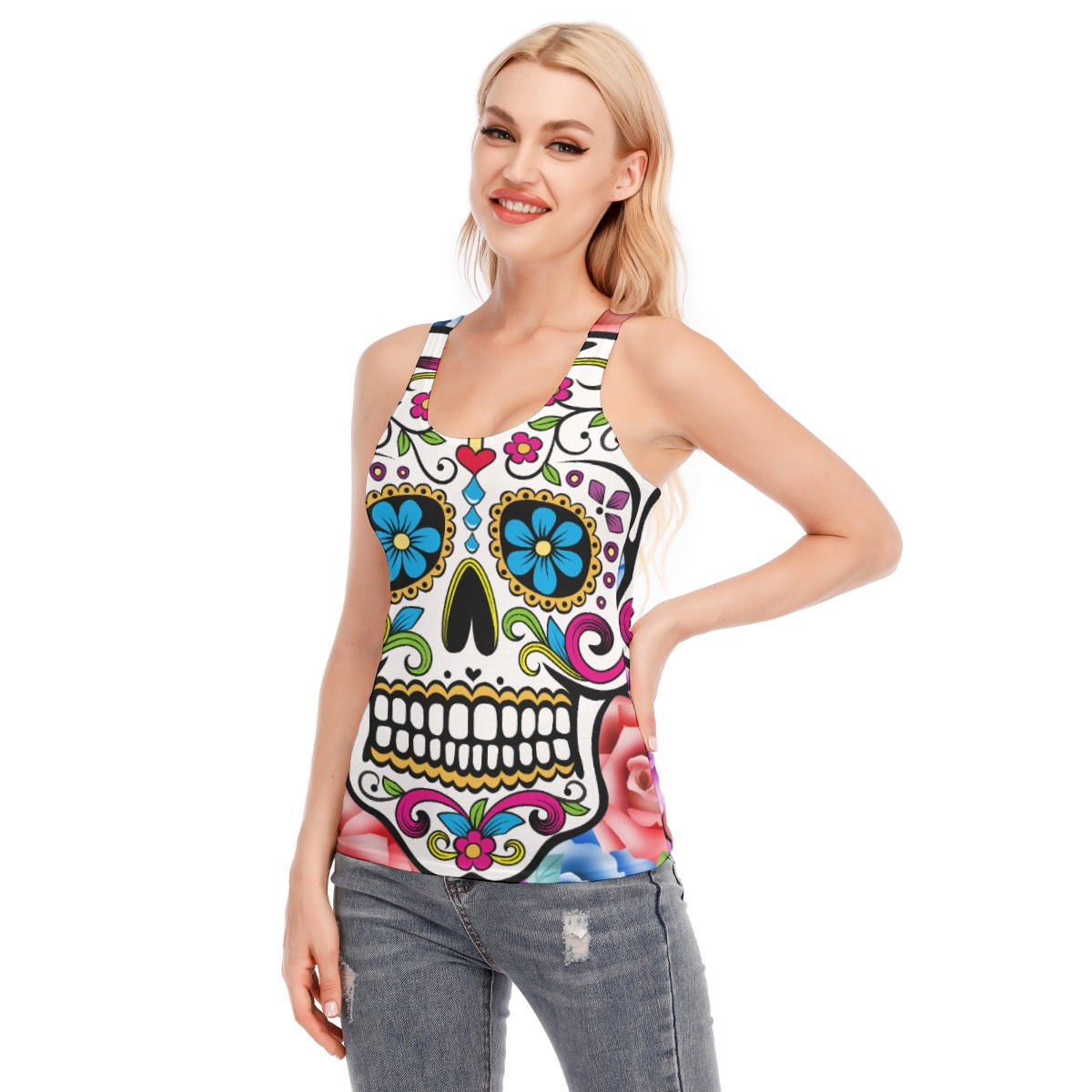 All-Over Print Women's Racer Vest | 190GSM Cotton