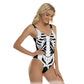 Halloween skull Women's One-piece Swimsuit, Gothic skeleton skull swimsuit