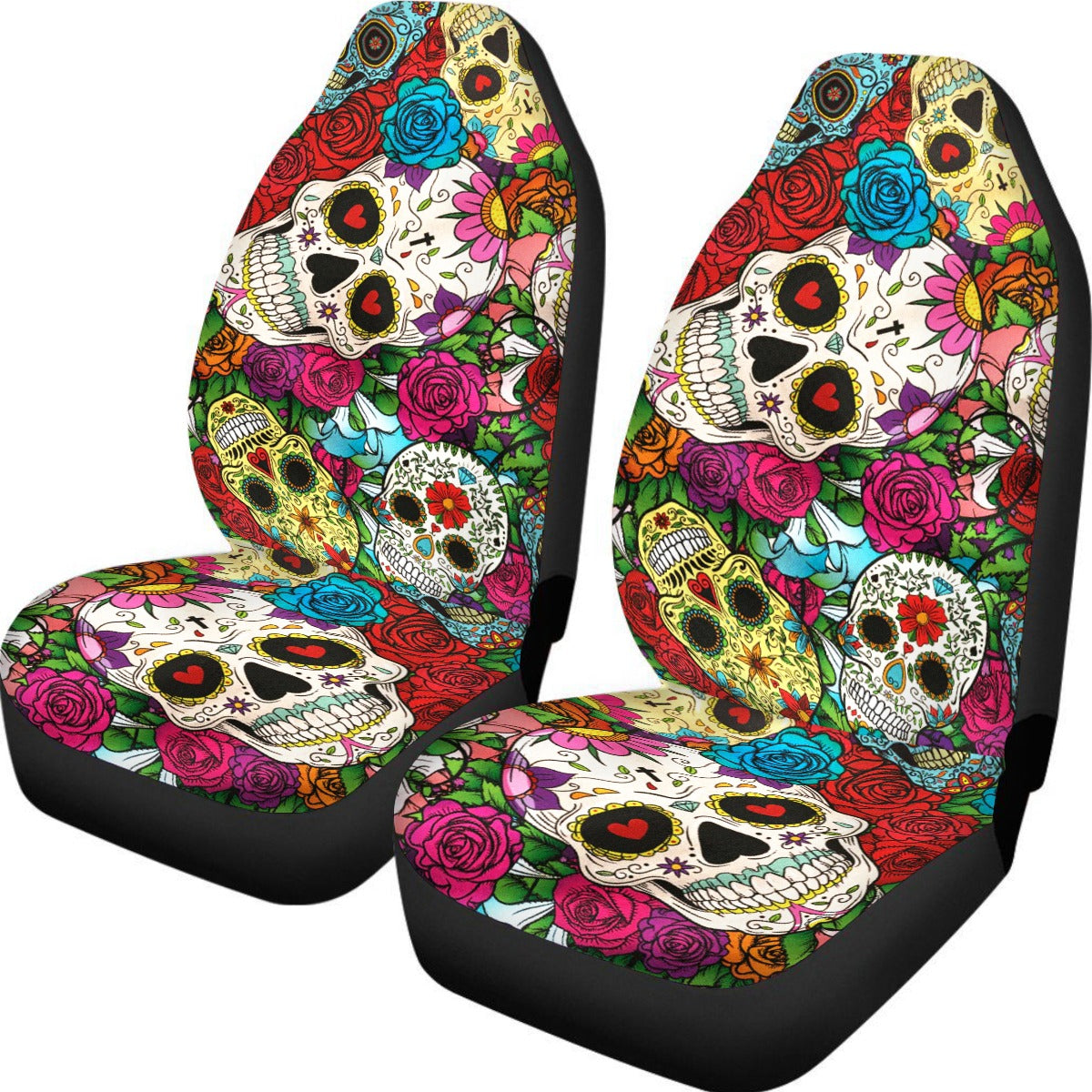 Day of the dead sugar skull Seat Cover With Thickened Back