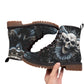 Gothic Halloween Men's Martin Short Boots, skull bird gothic men's shoes