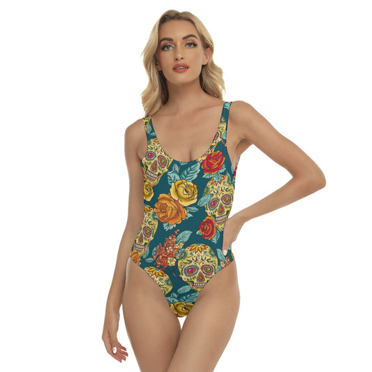 Day of the dead sugar skull Women's One-piece Swimsuit, Dia de los muertos swimsuit