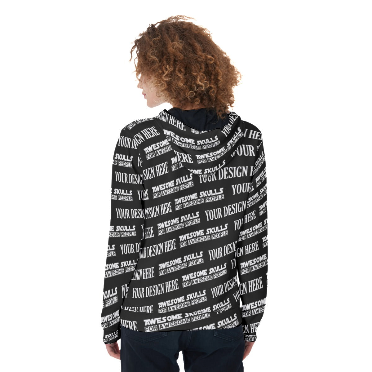 Custom print on demand pod Women's Hoodie Zip Up Hoodie