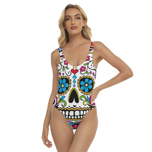 Dia de los muertos sugar skull Women's One-piece Swimsuit