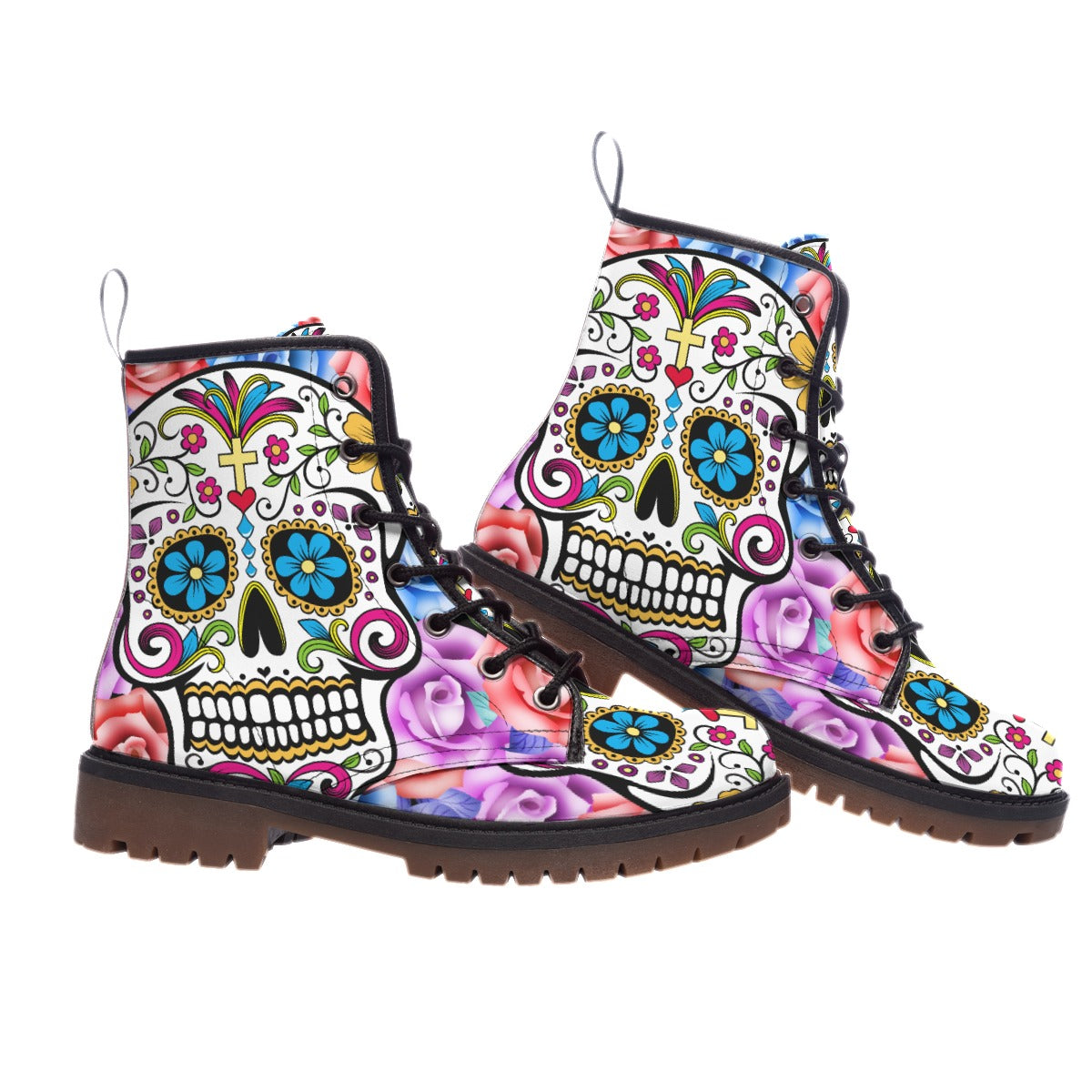 Dia de los muertos sugar skull Boots, Gothic day of the dead boots shoes for men women