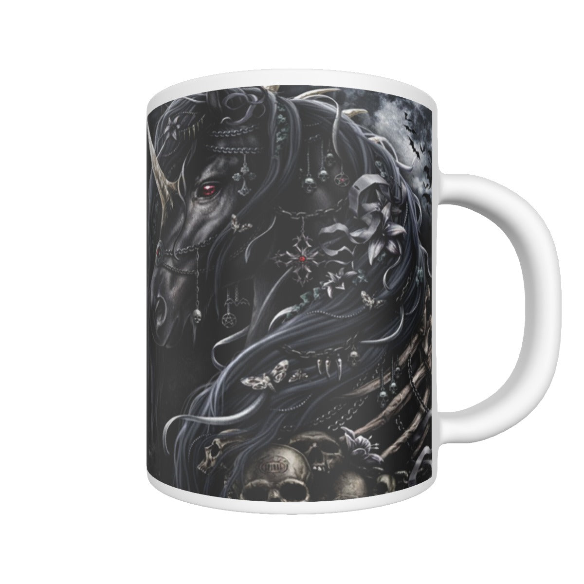 Skull horse Ceramics mug, Gothic horse mug cup tumbler