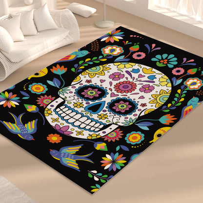 Day of the dead Halloween sugar skulls Calaveras Foldable Rectangular Floor Mat