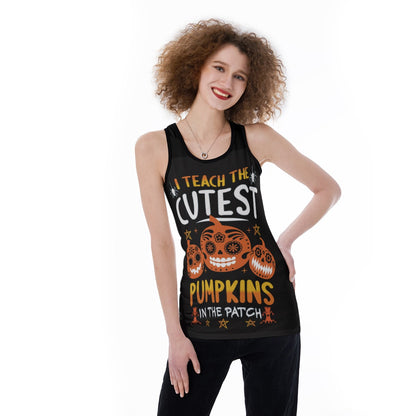 Sugar skull Halloween Women's Back Hollow Tank Top