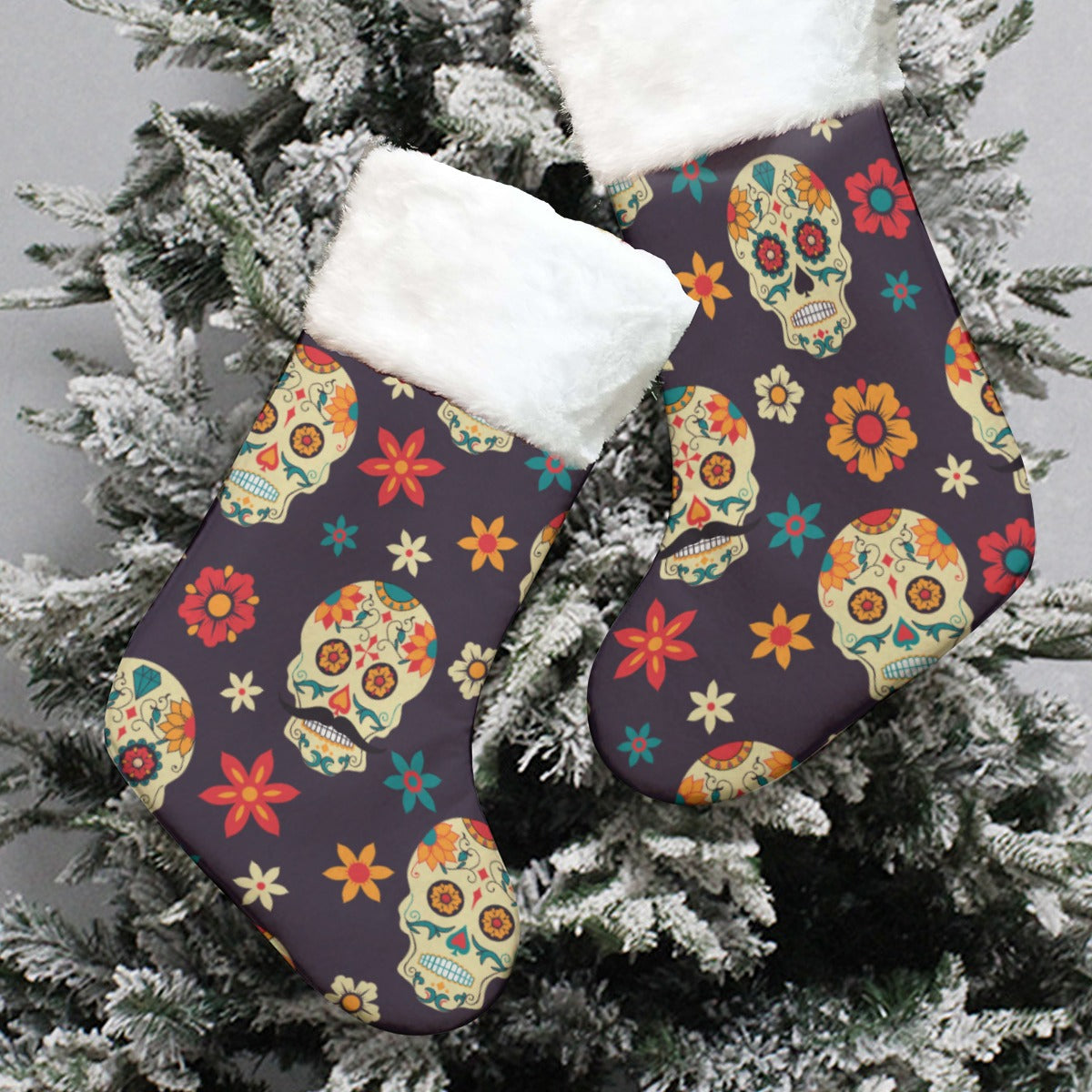 Day of the dead skull Christmas Socks