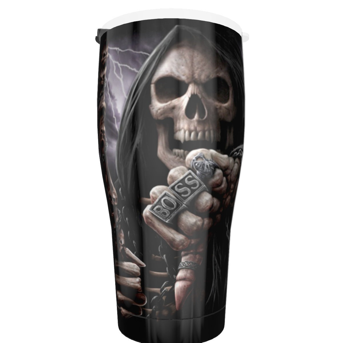 Gothic BOSS grim reaper skull Tumbler 30oz