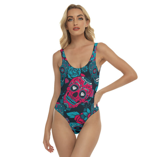 Dia de los muertos Mexican skull Women's One-piece Swimsuit, Calaveras sugar skull swimsuit