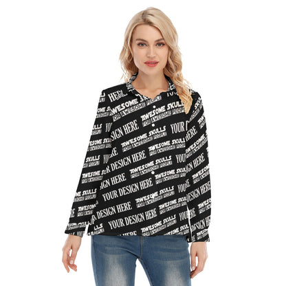 Custom print on demand pod Women's Shirts Loose Elastic-Back Shirt