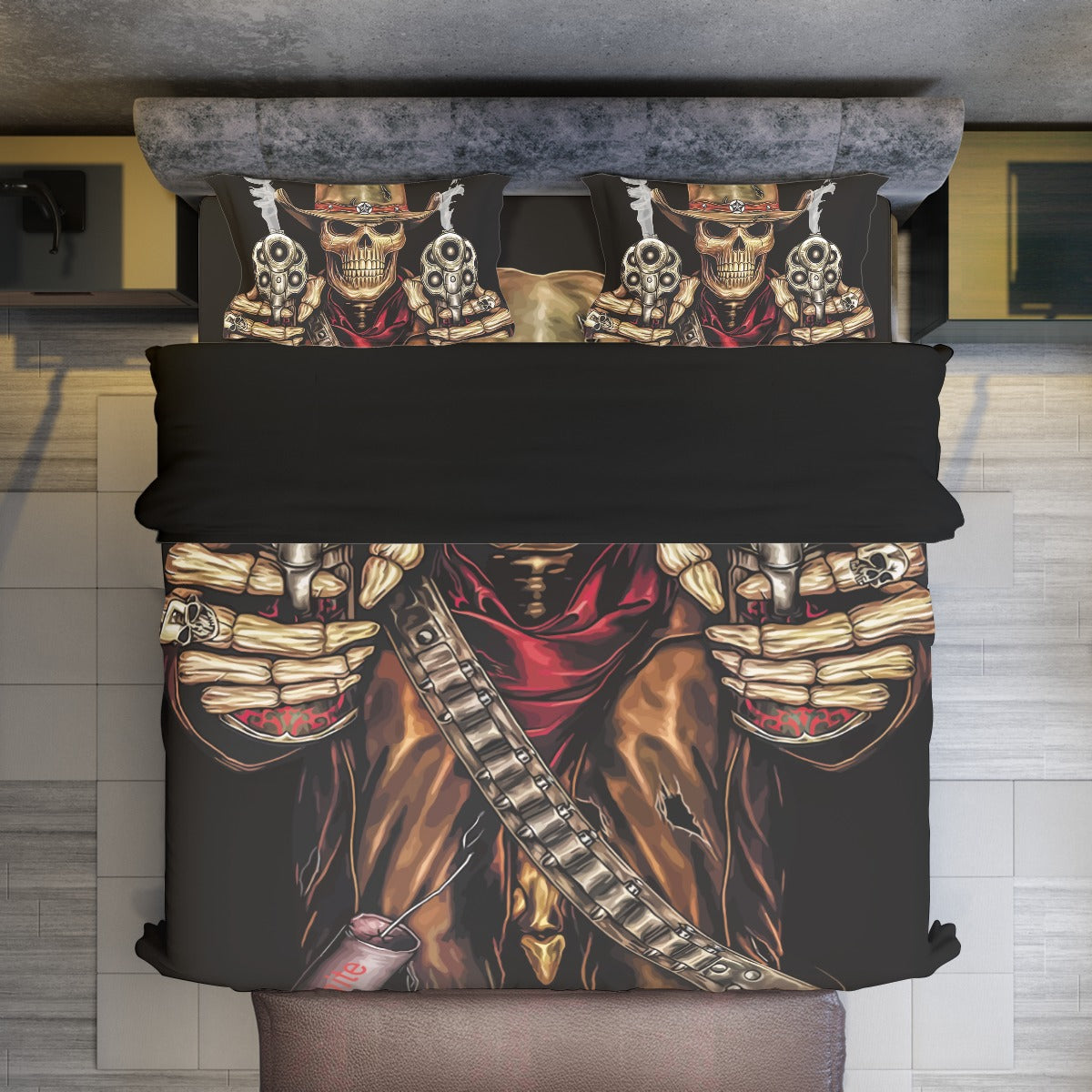 Gothic skull grim reaper Four-piece Duvet Cover Set