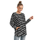 Custom print on demand pod Women's Hoodie Side Split O-neck Sweatshirt