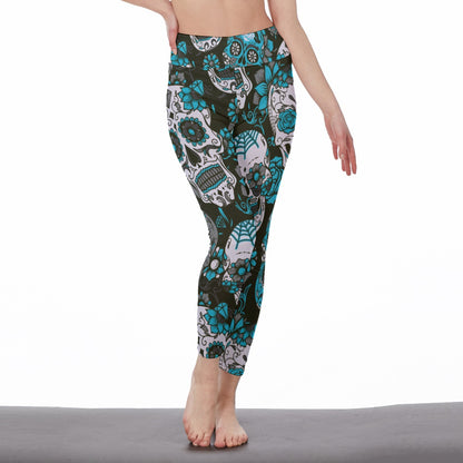 Sugar skull Day of the dead Women's Casual Leggings, Dia de los muertos yoga pants