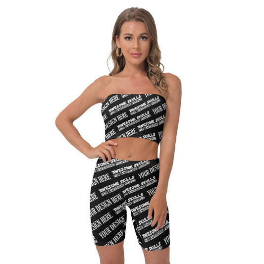 Custom Print on demand POD women's suit Breast Wrap Shorts Suit