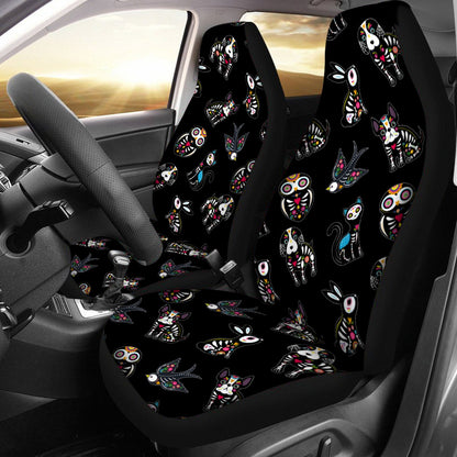 Sugar skull animal Universal Car Seat Cover With Thickened Back