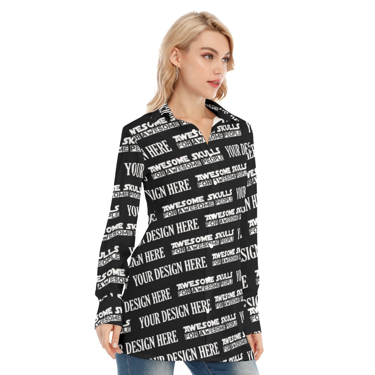 Custom print on demand pod Women's Shirts Long Shirt