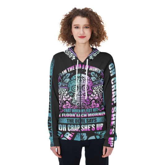 Sugar skull gothic Women's Zip Up Hoodie