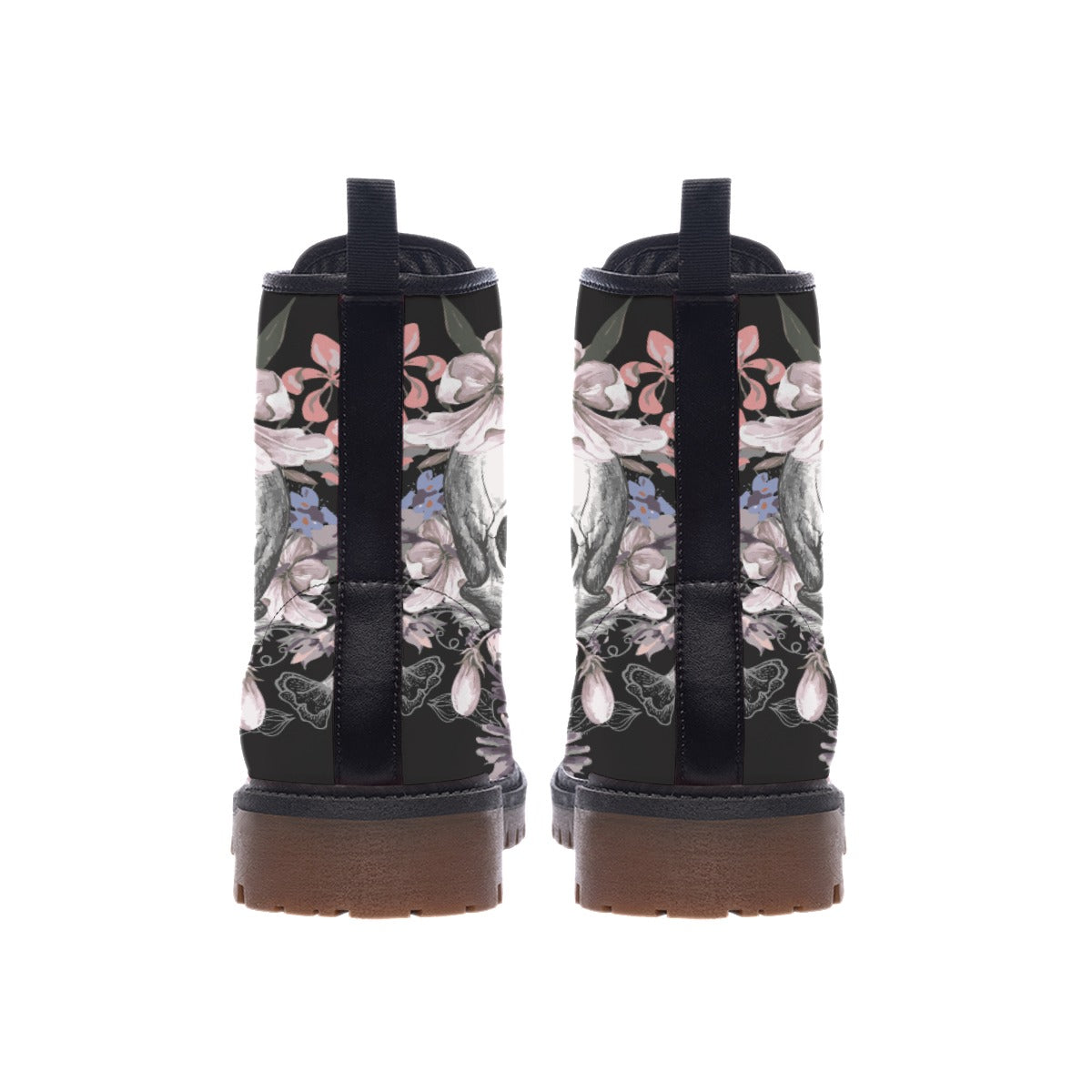 Floral skull men women Boots, Gothic skeleton halloween boots shoes Horror boots, skull shoes