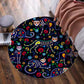 Day of the dead animal sugar skull Foldable round mat