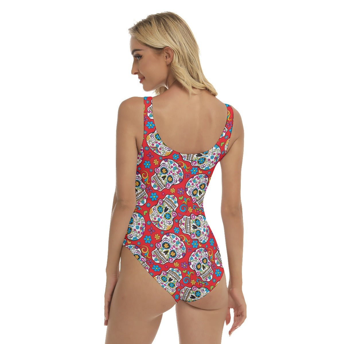 Sugar skull Day of the dead Women's One-piece Swimsuit, Dia de los muertos skull swimsuit