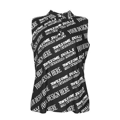 Custom Print on demand POD women's shirts Sleeveless POLO Shirt
