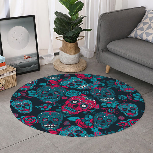 Day of the dead Thicken foldable door mat, Sugar skull gothic carpet rug mat