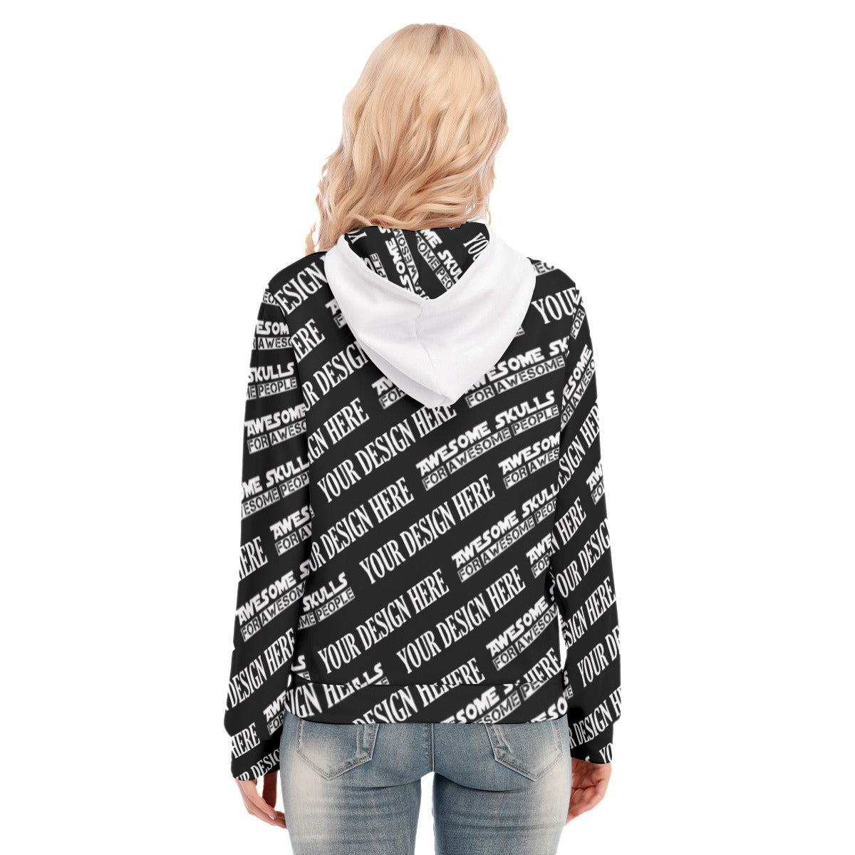 Custom print on demand pod Women's Hoodie With Zipper