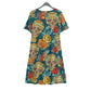 Day of the dead sugar skull Women's Dress With Short Sleeve, Dia de los muertos dress